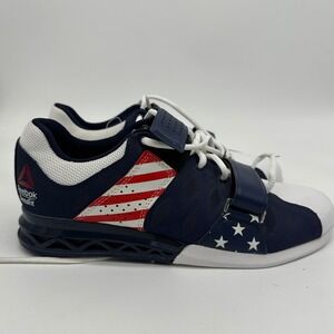 Reebok Crossfit Shoes Weightlifting Mens 8.5 Blue White Lifter Athletic Training